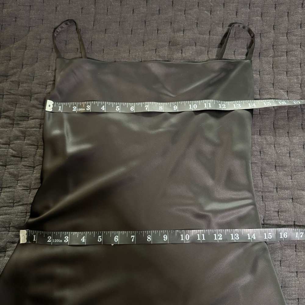 Elegant Black Satin Slip Dress - Picture 8 of 9